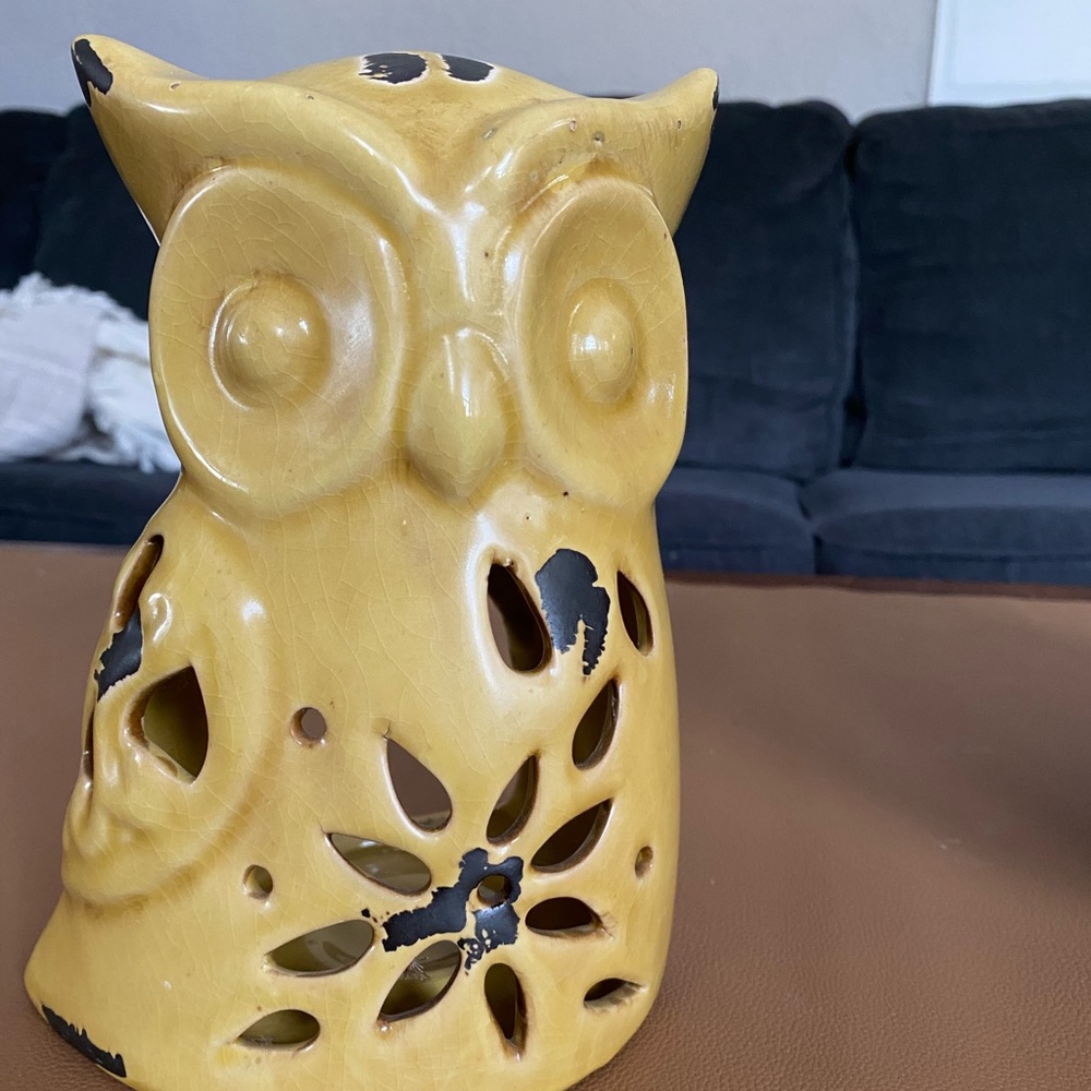 Owl candle holder decoration